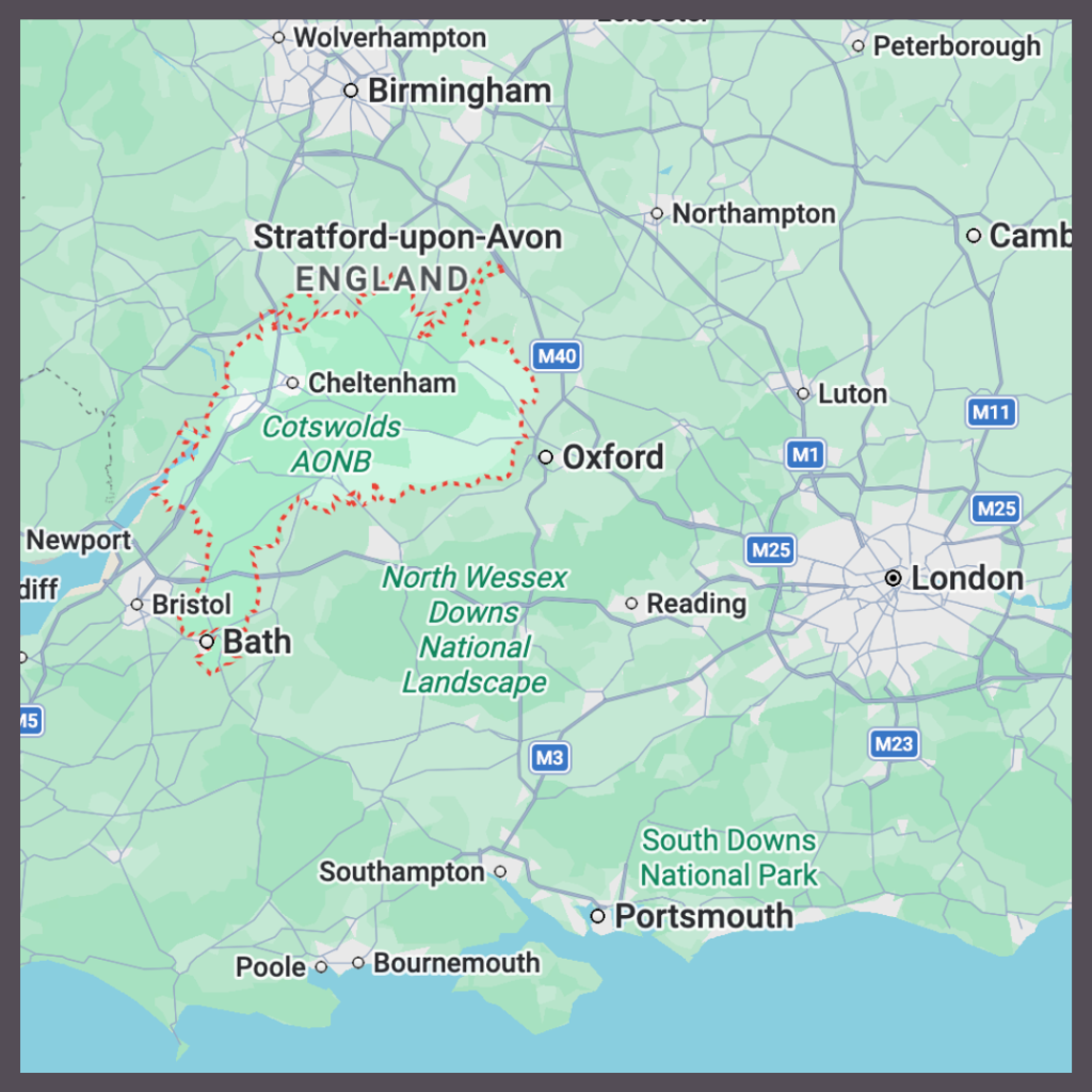 mappa cotswolds